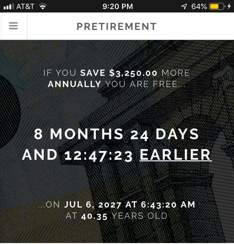 Pretirement Timeline