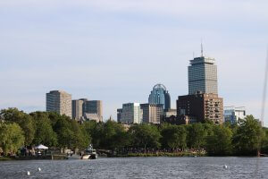Boston City Skyline buildings water
