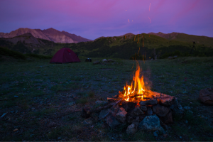 fire camp sunset