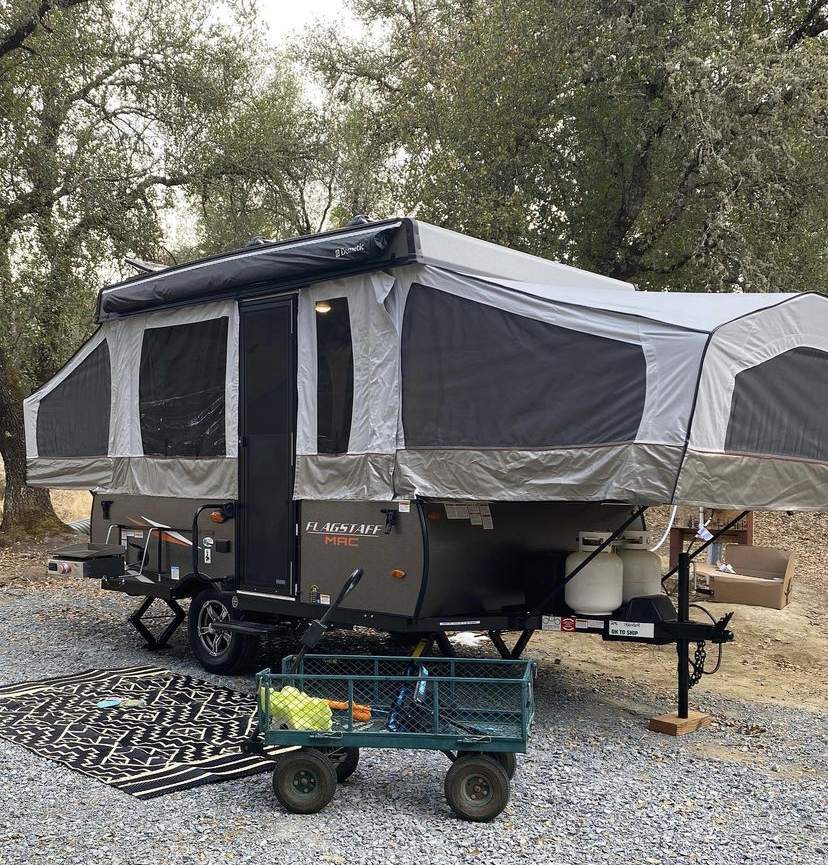 camper trailer outdoors camping