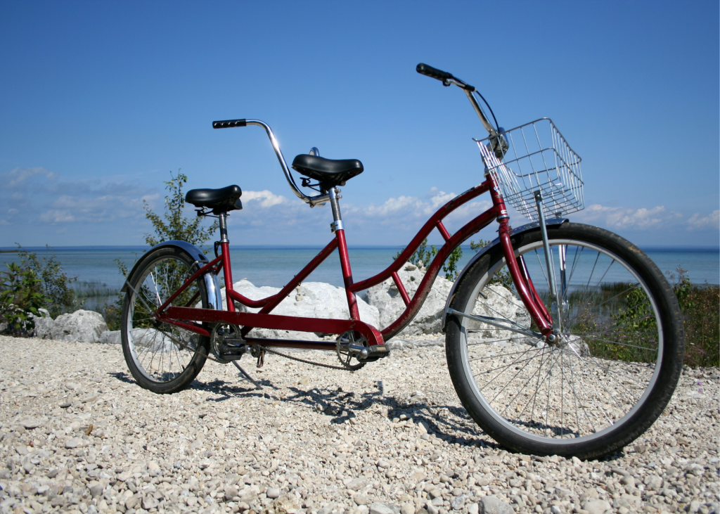 tandem bike beach