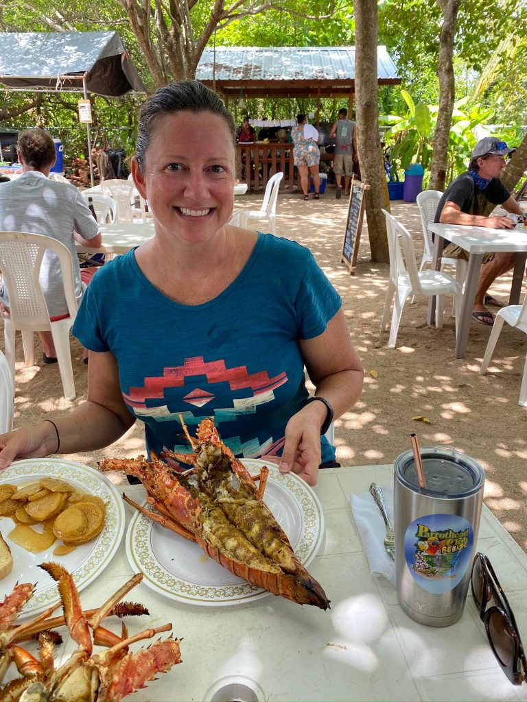 woman dinner lobster