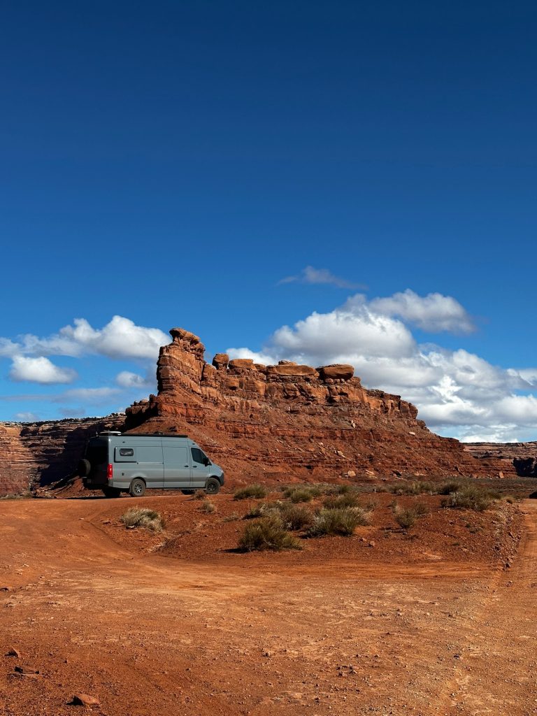 rock formation campervan valley of the gods