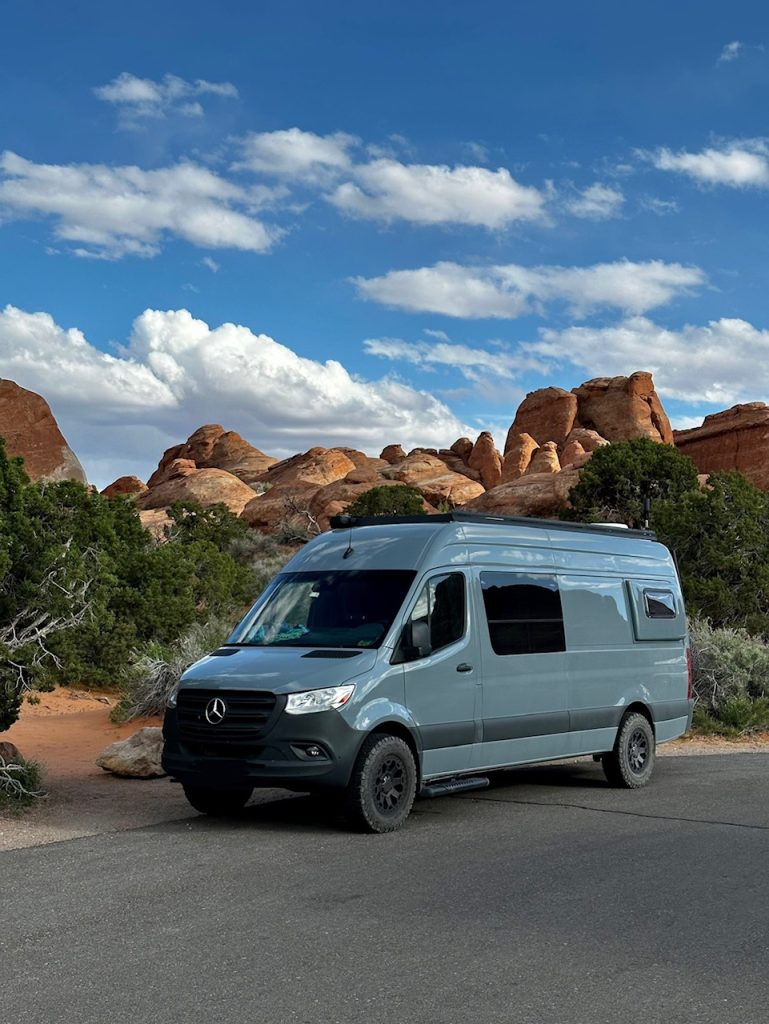 campervan rock formations camping